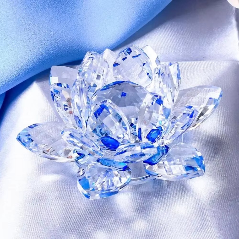 Paper Weight Crystal - 60-140mm Kristal Lotus Çiçeği Figürü Lotus