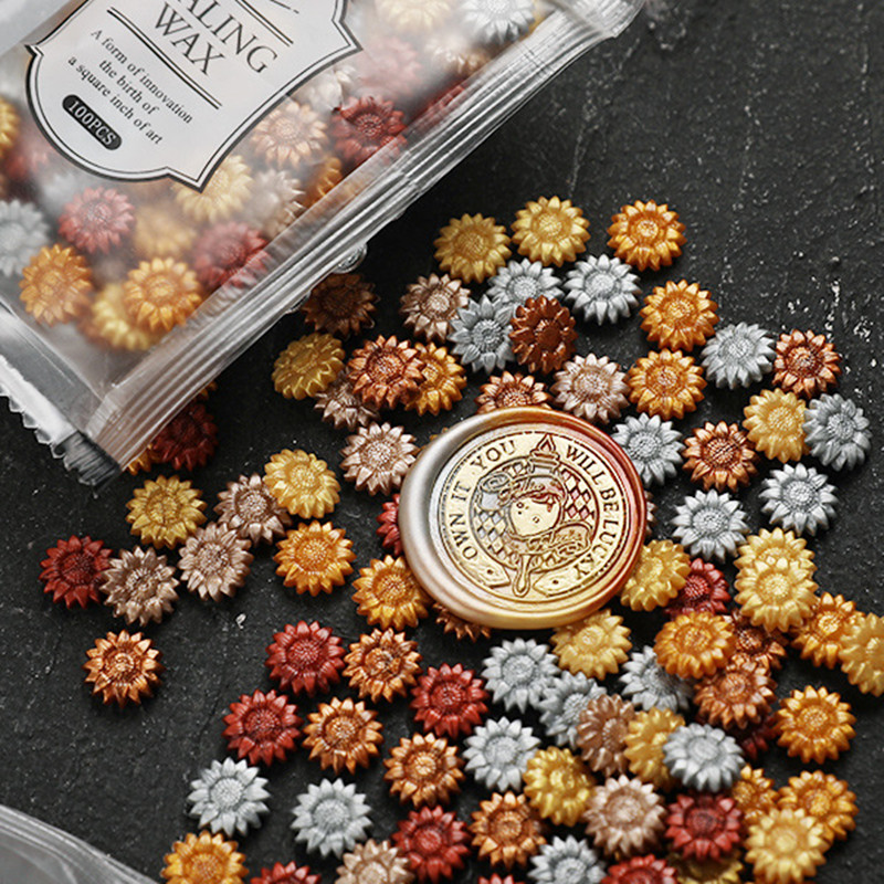 Wax Seal Stamp Set - Yeni ayçiçeği sızdırmazlık mühür mumu damga